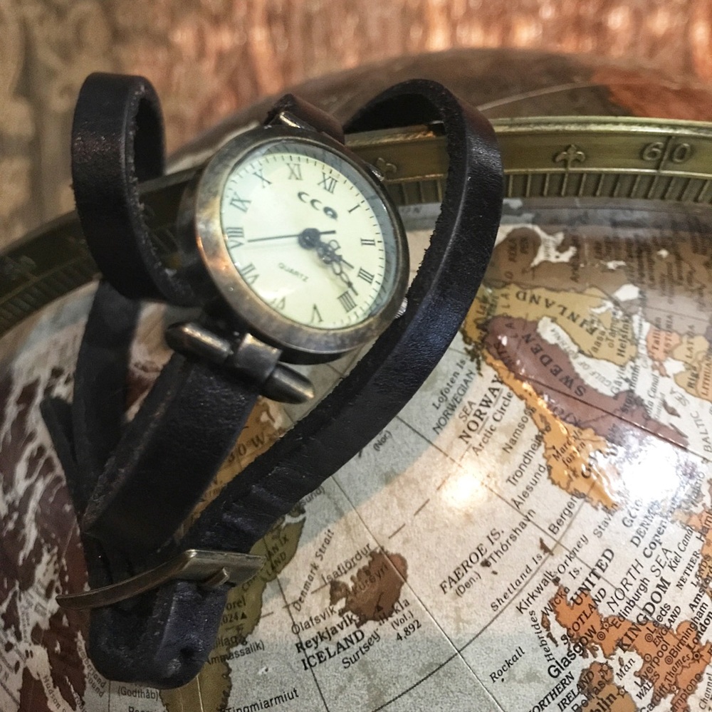 CCQ Leather Vintage Watch